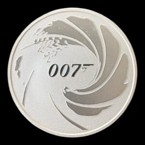 Moneda 1 Onza de Plata .999 James Bond 007  - Tuvalu 2020 ( Pequeñas Manchas)