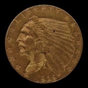 USA- 2 1/2$ Indio - Estados Unidos 1929 - 4,17 Gr de Oro ( ESCASA)