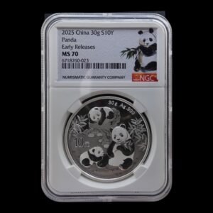 Moneda de Plata Panda 2025 - Certificada NGC MS70 - Early Releases