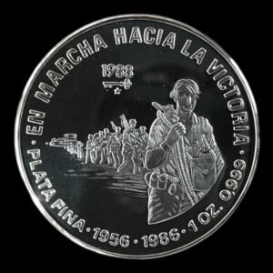 10 Pesos 1988 - República de Cuba - “En marcha hacia la Victoria “ - 1 Onza Plata .999
