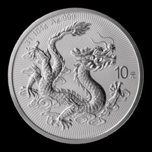 China - 10 Yuan Dragón 2025 - 1 Oz de Plata .999 BU