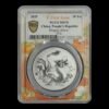 China - 10 Yuan Dragón 2025 - 1 Oz  de Plata .999 BU PCGS MS70 ( First Issue)