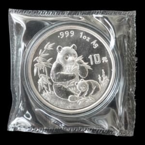 Panda 1996 – Moneda 10 Yuan China – 1 Onza de Plata .999 (Fecha Pequeña – Sellada)