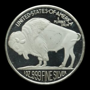 Alternative view of Round - 1 Onza de Plata .999 APMEX - Buffalo y Indio USA 2009