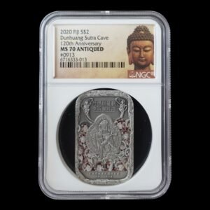 Fiji- 1 Onza de Plata .999 - Cueva de Dunhuang 2020 (120º Aniversario) - 2 $ - NGC MS70