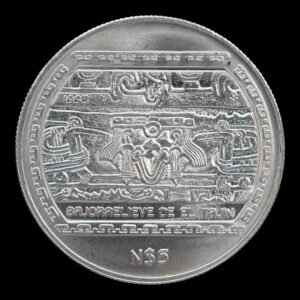 México – 5 Pesos ‘Bajorrelieve de El Tajín’ – 1993 – 1 Onza de Plata Pura .999 – Serie Precolombina
