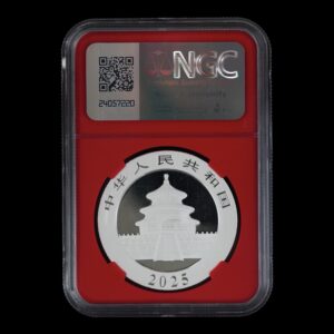 Alternative view of Panda 2025 – Moneda 10 Yuan China – 1 Onza de Plata .999 – ( BICE & Coin Expo Show Release) - NGC MS70