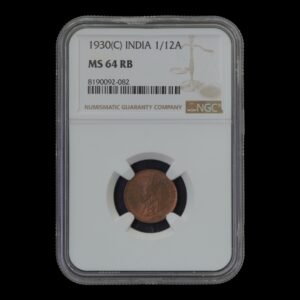 British India – 1/12 Anna – 1930 (C) – Jorge V – Cobre – NGC MS64 RB