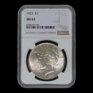 USA – Moneda 1 Dollar de Plata “Peace Dollar” – 1923 – NGC MS 63