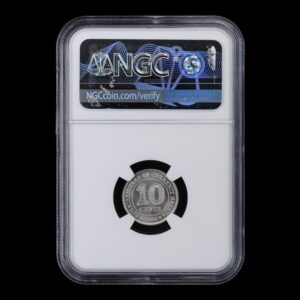 Alternative view of Malaya – 10 Cents de Plata – 1943 – Plata .500 – 2,71 g – NGC MS62