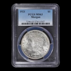 EE. UU. – 1 Dólar de Plata ‘Morgan’ – 1921 – Philadelphia Mint – 26,81 g (.900) PCGS MS63