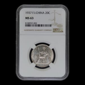 Indochina Francesa – 20 Cents 1937 – Plata .680 – 5,4 g – NGC MS63