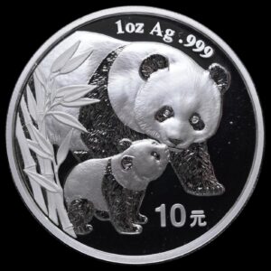 Panda 2004 – Moneda Conmemorativa 10 Yuan China – “Beijing International Coin Expo” – 1 Onza de Plata .999