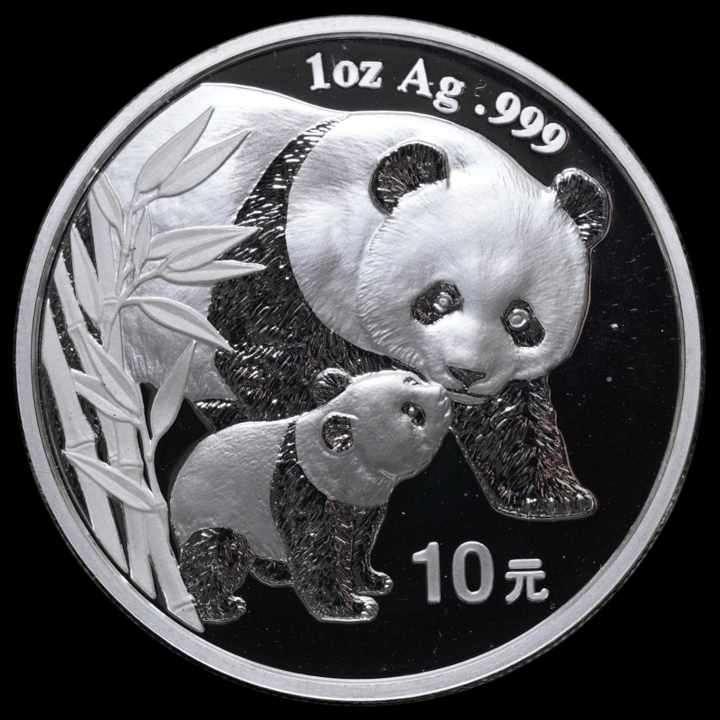 Panda 2004 – Moneda Conmemorativa 10 Yuan China – “Beijing International Coin Expo” – 1 Onza de Plata .999