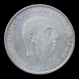 España – Moneda 100 Pesetas de Plata – Francisco Franco – 1966 – 19 g (.800) – Circuladas