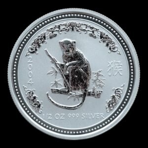 Australia – 1/2  Onza de Plata .999 ‘Año del Mono – 2004 – Serie Lunar I – The Perth Mint