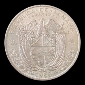 Alternative view of Panamá – 1 Balboa de Plata .900 – 1966 – República de Panamá