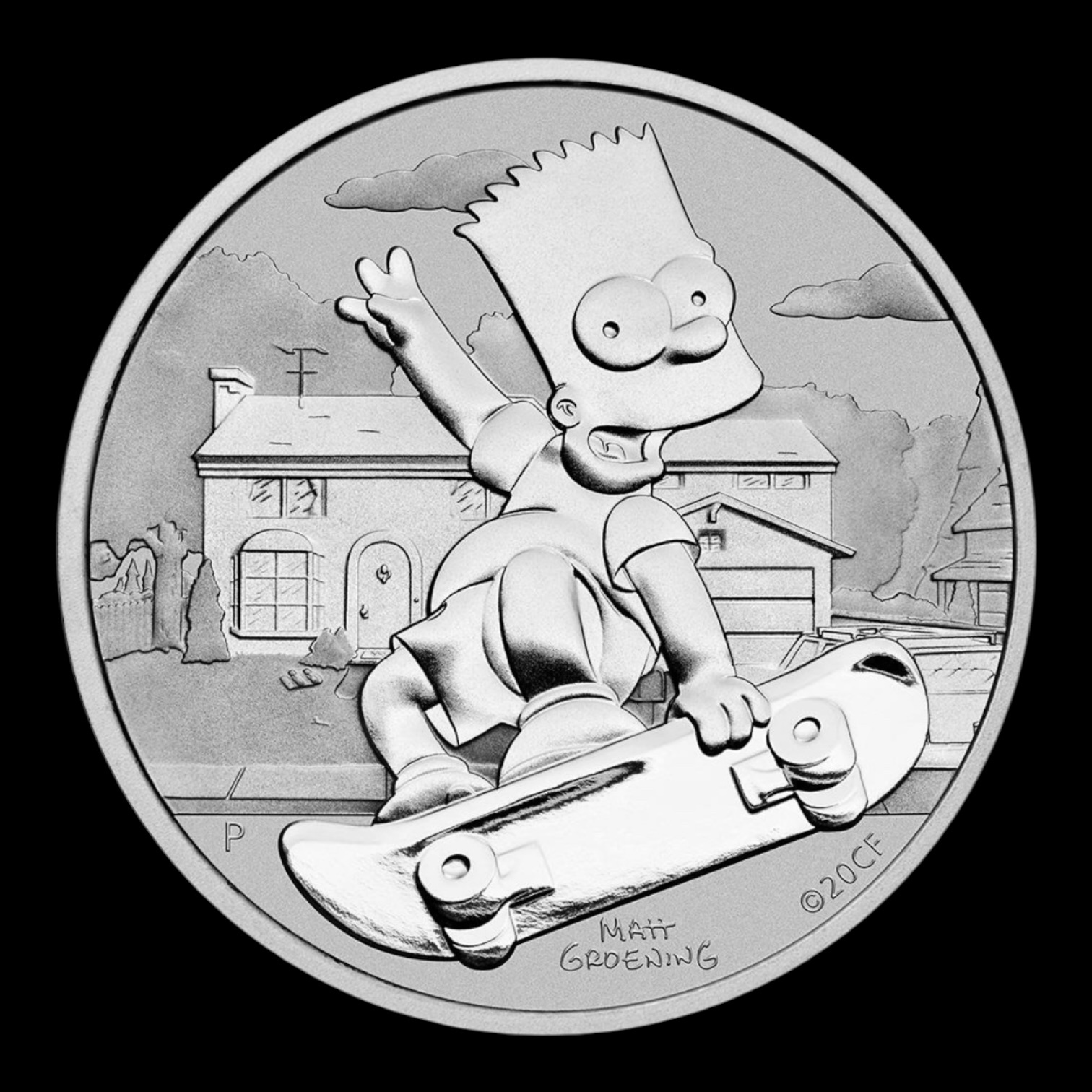 Familia Simpsons™ – Moneda 1 Onza de Plata .999 – 1 Dólar Tuvalu 2020 (Bart Simpson™ – Perth Mint)