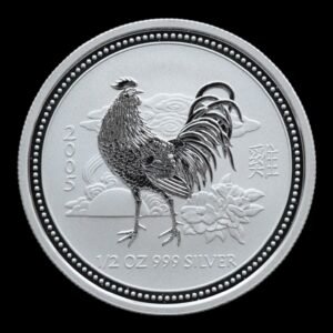 Australia – 1/2  Onza de Plata .999 ‘Año del Gallo – 2005 – Serie Lunar I – The Perth Mint