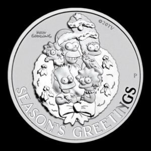 Familia Simpsons™ – Moneda 1 Onza de Plata .999 – 1 Dólar Tuvalu 2022 – SEASON’S GREETINGS (Perth Mint)