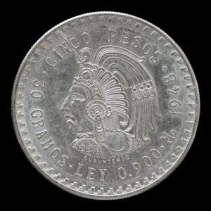 5 Pesos "Cuauhtémoc" México 1948 - 30 Gr. de Plata .900
