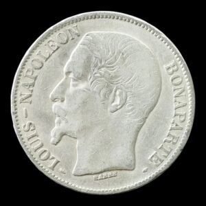 Francia – 5 Francs Louis-Napoléon Bonaparte – 1852 “A” – Plata .900 – 24,72 Gr.