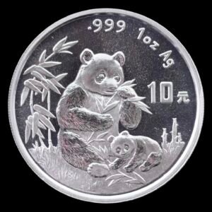 Panda 1996 – Moneda 10 Yuan China – 1 Onza de Plata .999 (Fecha Pequeña)