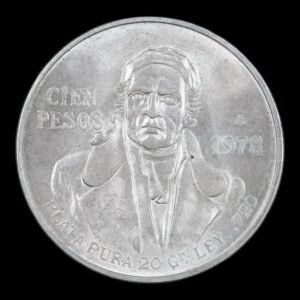 México – Moneda 100 Pesos 1978 - de Plata (.720) “Morelos” – 27,78 g