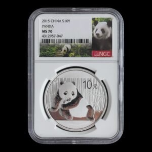 Panda 2015 – Moneda 10 Yuan China – 1 Onza de Plata .999 – NGC MS70