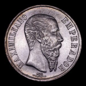 México – 1 Peso de Plata Imperio Mexicano– 1866 Mo – Maximiliano I – 26,9 Gr. (.903)