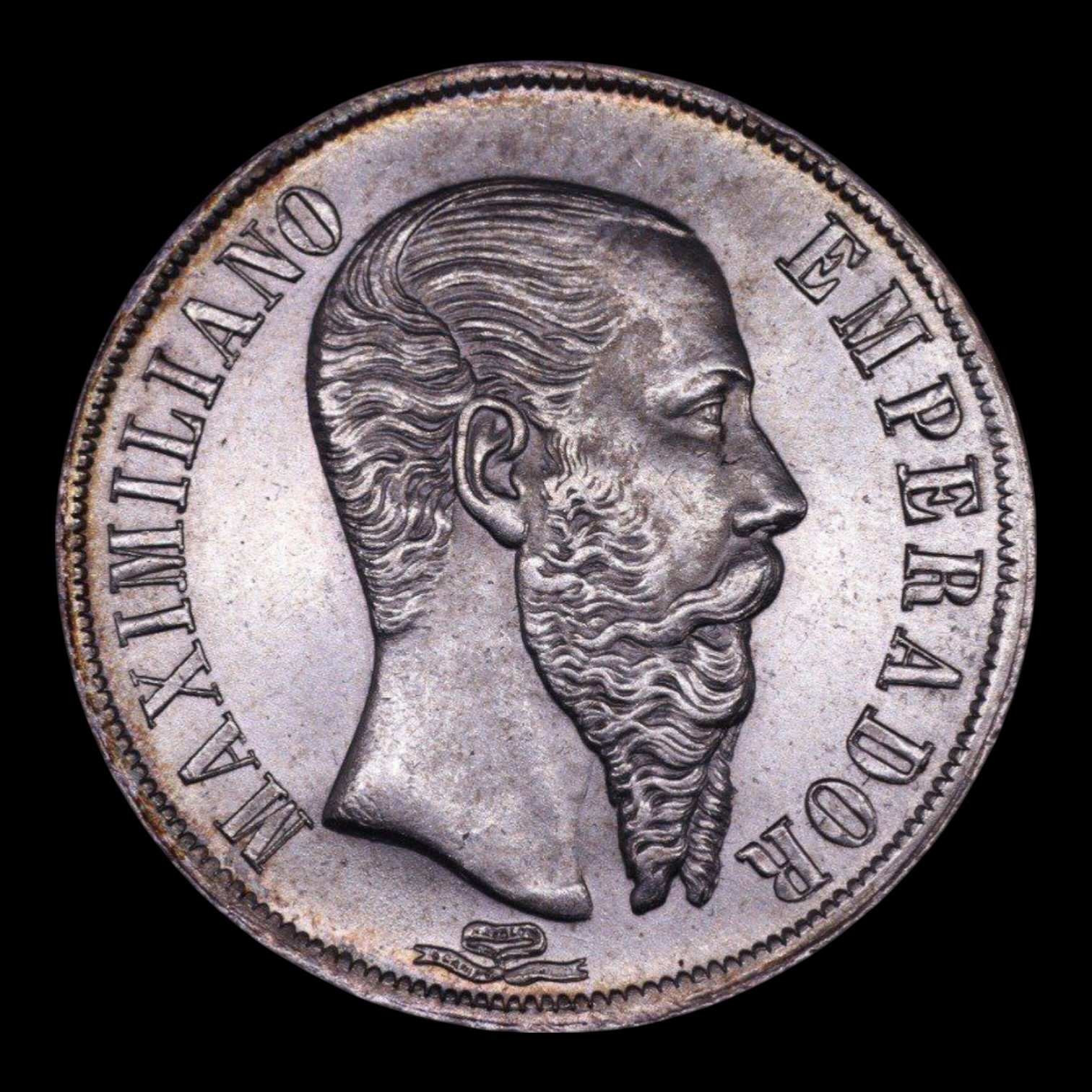 México – 1 Peso de Plata Imperio Mexicano– 1866 Mo – Maximiliano I – 26,9 Gr. (.903)