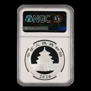 Alternative view of Panda 2026 – Moneda 10 Yuan China – 30 g Plata .999  NGC MS70 ( First day of Issue)