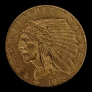 USA- 2 1/2$ Indio - Estados Unidos 1913 - 4,17 Gr de Oro ( ESCASA)