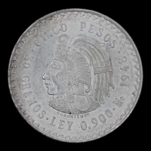 5 Pesos "Cuauhtémoc" México 1948 - 30 Gr. de Plata .900