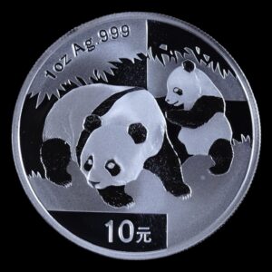 Panda 2008 – Moneda 10 Yuan China – 1 Onza de Plata .999 ( Manchas)