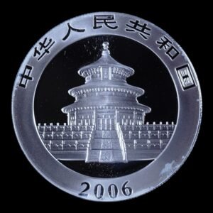 Alternative view of Panda 2006 – Moneda 10 Yuan China – 1 Onza de Plata .999 (MANCHAS)