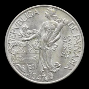 Alternative view of Panamá – 1 Balboa 26,75 Gr de Plata .900 – 1966 – República de Panamá