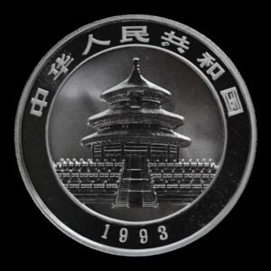 Alternative view of Panda 1993 – Moneda 10 Yuan China – 1 Onza de Plata .999