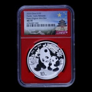 Panda 2024 - 30 Gr. Plata .999 - 10 Yuan China - NGC MS70 - Early Releases (PAGODA)