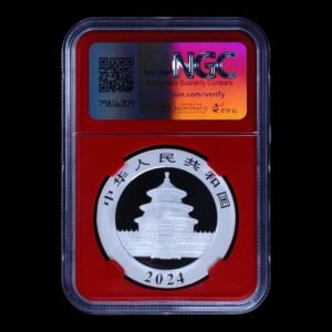 Alternative view of Panda 2024 - 30 Gr. Plata .999 - 10 Yuan China - NGC X -  MS 10