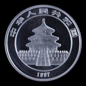 Alternative view of Panda 1997 – Moneda 10 Yuan China – 1 Onza de Plata .999 (Fecha Pequeña)