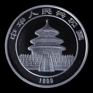 Alternative view of Panda 1999 – Moneda 10 Yuan China – 1 Onza de Plata .999