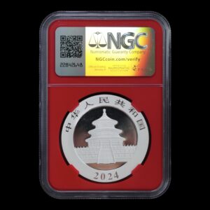 Alternative view of Panda 2024 - 30 Gr. Plata .999 - 10 Yuan China - NGC MS70 - Early Releases
