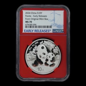 Panda 2024 - 30 Gr. Plata .999 - 10 Yuan China - NGC MS70 - Early Releases