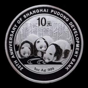 Panda 2013 – China 10 Yuan – “20º Aniversario del Shanghai Pudong Development Bank” – 1 Onza de Plata .999