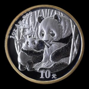 Panda 2005 – Moneda Conmemorativa China 10 Yuan – “Beijing Coin Expo” – 1 Onza de Plata .999