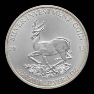 Sudáfrica – 1 Rand 2013 – “Krugerrand” – 1 Onza de Plata .999 (Silver Krugerrand)