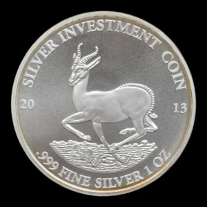 Sudáfrica – 1 Rand 2013 – “Krugerrand” – 1 Onza de Plata .999 (Silver Krugerrand)