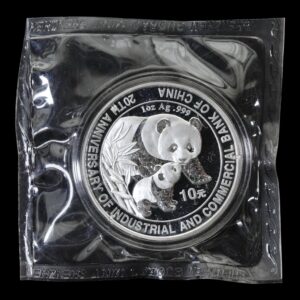 Panda 2004 – Moneda Conmemorativa China 10 Yuan – “20º Aniversario del Industrial and Commercial Bank of China” – 1 Onza de Plata .999
