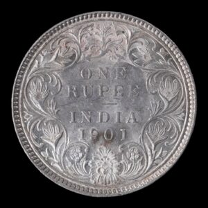Alternative view of India – 1 Rupia de Plata – 1901 B – Reina Victoria – Bombay Mint – g (.917) – British Raj
